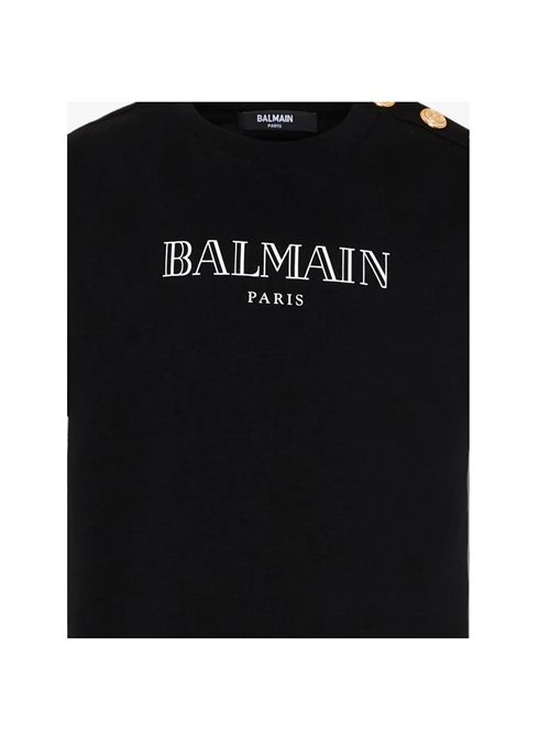 T-shirt, bambina, logata. BALMAIN | BZ8H51 Z3672930BC